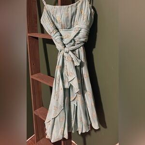 BCBGMaxAzria Sky Blue Floral Mini Dress